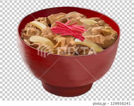 牛丼（赤椀）紅生姜付き 129938241