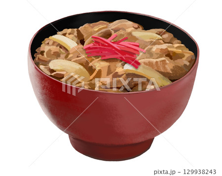 牛丼（赤黒椀）紅生姜付き 129938243
