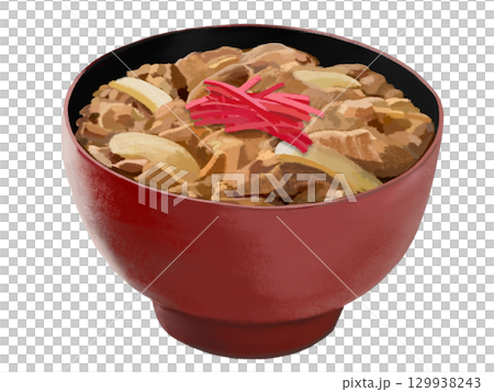 牛丼（赤黒椀）紅生姜付き 129938243