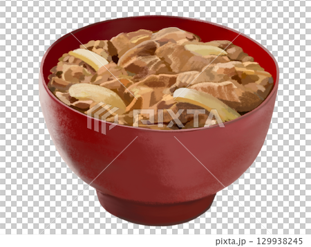 Beef bowl (red bowl) 129938245