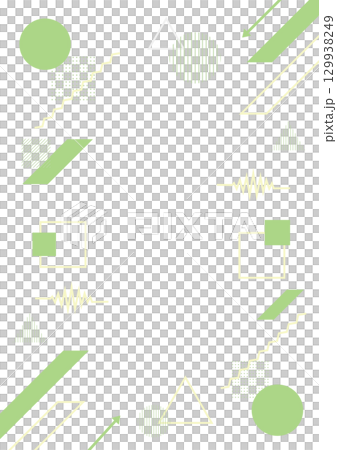 簡單幾何框架背景插圖垂直傳單素材，圓形，三角形，正方形，綠色，向量，png透明 129938249