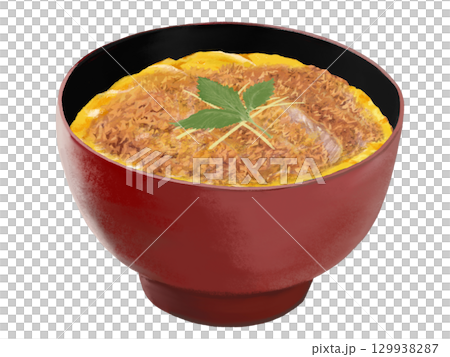 Katsudon (red and black bowl) 129938287