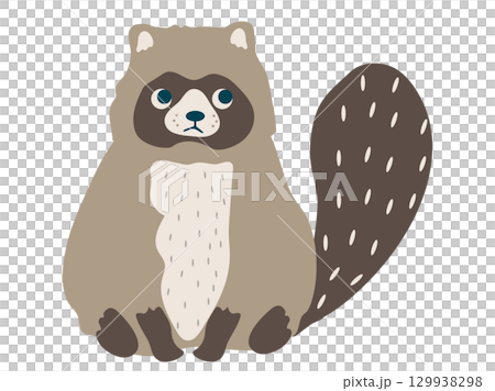 かわいいタヌキのイラスト かわいいタヌキのイラスト 129938298