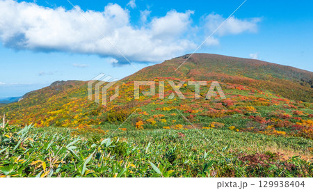 秋の栗駒山登山（栗駒山～秣岳 ： 栗駒山方面の眺め） 129938404