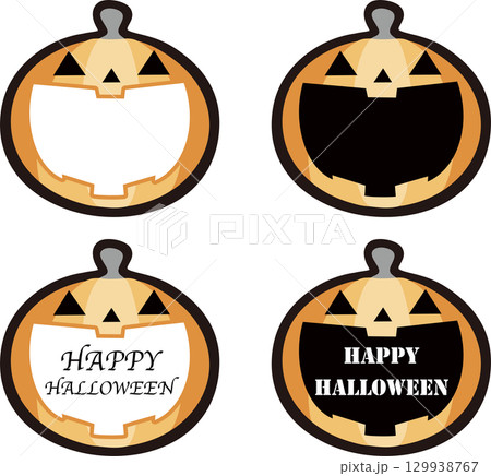 ハロウィン 秋 かぼちゃ フレーム 枠 飾り 吹き出し 装飾 シール ステッカー 背景 イラスト素材 ハロウィン 秋 かぼちゃ フレーム 枠 飾り 吹き出し 装飾 シール ステッカー 背景 イラスト素材 129938767