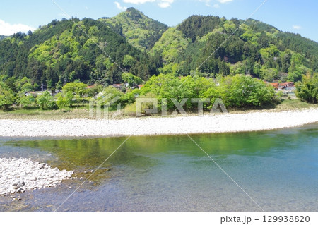 新緑の太田川河畔の景色 129938820