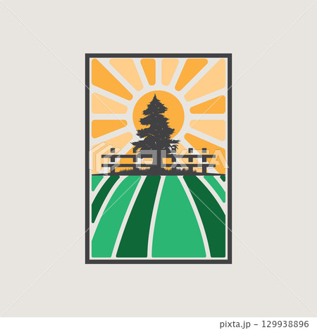 modern farm logo design with simple concept of farmer in agriculture illustration symbol livestock for product illustration template modern farm logo design with simple concept of farmer in agriculture illustration symbol livestock for product illustration template 129938896