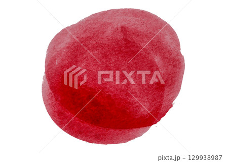 Red circle watercolor pattern isolated on transparent background. 129938987
