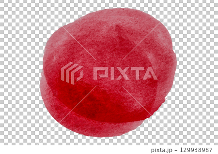 Red circle watercolor pattern isolated on transparent background. 129938987