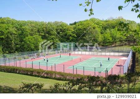 運動公園テニスコートの景色 運動公園テニスコートの景色 129939021