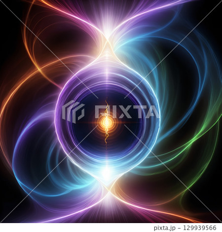 Experience the vibrant energy pulse and cosmic flow of abstract light, inspiring innovation and creativity with stunning visual effects. 129939566