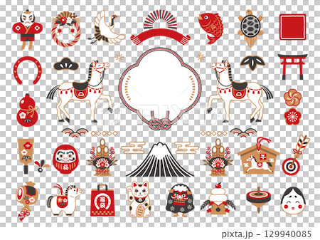 2026 馬年日本新年圖標集 129940085