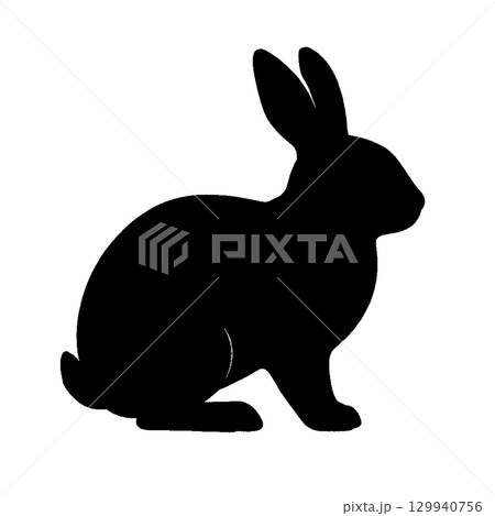 うさぎのシルエット 129940756
