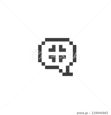 ドット絵の吹き出し 怒りマーク 129940865