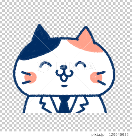可愛的貓圖標 129940933