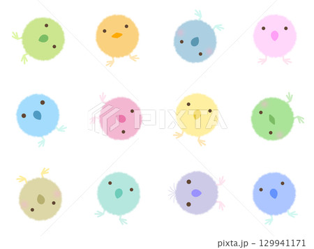 ヒヨコのシームレスパターン E-1 ヒヨコのシームレスパターン E-1 129941171