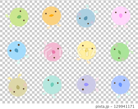 ヒヨコのシームレスパターン E-1 ヒヨコのシームレスパターン E-1 129941171