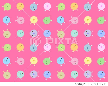 ヒヨコのシームレスパターン　E-2' 129941174