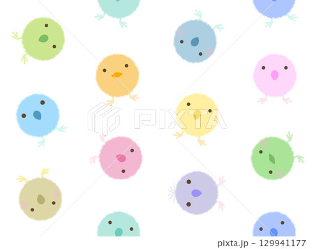 ヒヨコのシームレスパターン　F-1 129941177
