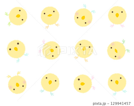 黄色いヒヨコのシームレスパターン G-1 黄色いヒヨコのシームレスパターン G-1 129941457