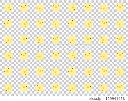 黄色いヒヨコのシームレスパターン G-1' 黄色いヒヨコのシームレスパターン G-1' 129941458