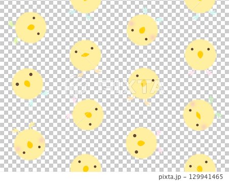 Yellow chick seamless pattern H-1 129941465