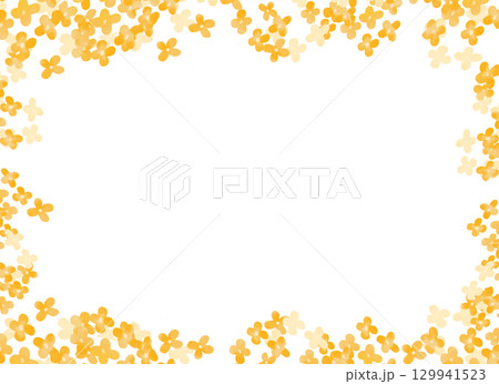 水彩風　可愛いキンモクセイの背景イラスト 129941523