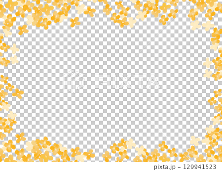 水彩風　可愛いキンモクセイの背景イラスト 129941523