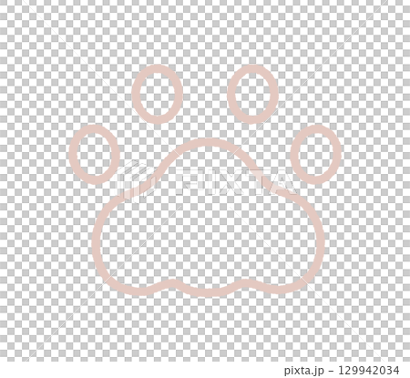 猫の肉球のシンプルな手描きの線画アイコン- くすみパステルカラーのおしゃれでかわいいイラスト素材 猫の肉球のシンプルな手描きの線画アイコン- くすみパステルカラーのおしゃれでかわいいイラスト素材 129942034