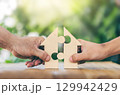 Home loan, home insurance, family life assurance protection, financial mortgage for house building. 129942429