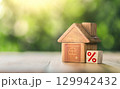 Mortgage rates business concept of investment housing real estate interest rates 3d home appraisal. 129942432