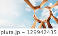 Unity and diversity are at the heart of a diverse group of people connected together as a supportive symbol that represents a sense of and togetherness. 129942435