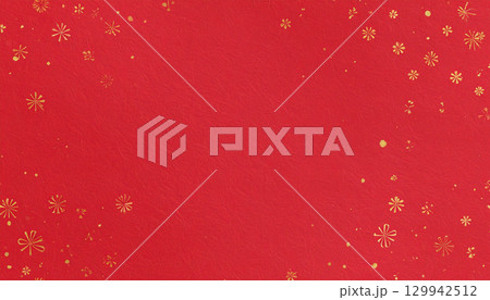 金箔の入った和紙 赤 背景素材 花柄 金箔の入った和紙 赤 背景素材 花柄 129942512