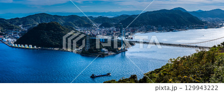 火の山公園展望台からの眺め　パノラマ【山口県下関市】 129943222