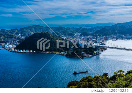 火の山公園展望台からの眺め【山口県下関市】 火の山公園展望台からの眺め【山口県下関市】 129943223