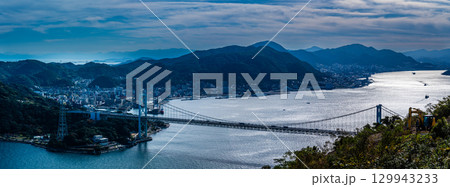 火の山公園展望台からの眺め　パノラマ【山口県下関市】 129943233