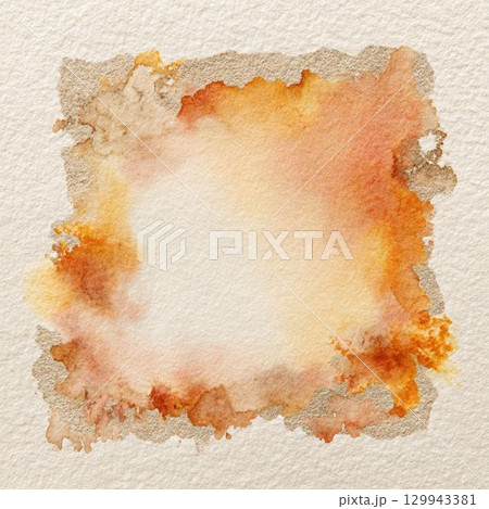 水彩の淡いオレンジとクリームのブレンド、秋スタイル 129943381