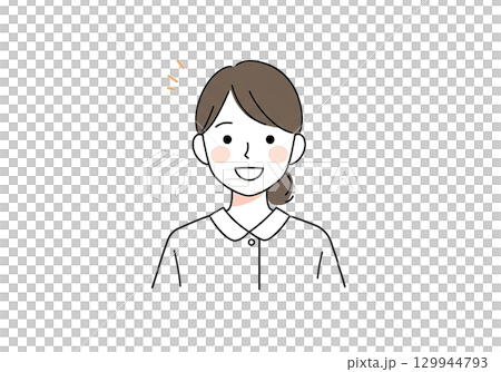 Illustration of a gently smiling female staff member (medical, beauty, nursing) 129944793