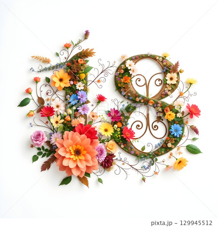beautiful flowers in the shape of heart 129945512