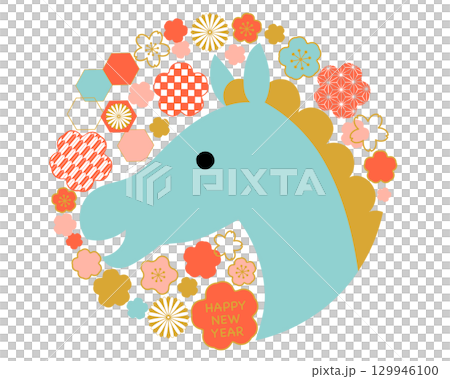 2026 Year of the Horse Japanese Pattern New Year's Card Material 129946100
