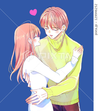 楽しそうな冬の男女　恋愛 129946252