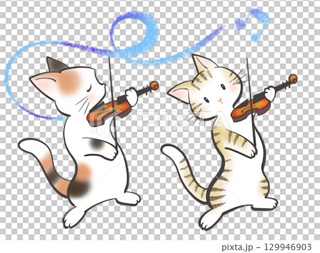 ネコのバイオリンデュエット20 ネコのバイオリンデュエット20 129946903