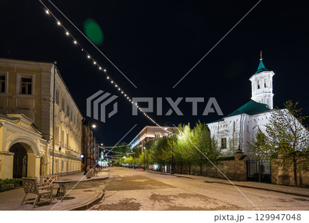 Old Tatar settlement in the Kazan city (Kayuma Nasyri street). Kazan city, Tatarstan Republic, Russia. Summer night view Old Tatar settlement in the Kazan city (Kayuma Nasyri street). Kazan city, Tatarstan Republic, Russia. Summer night view 129947048