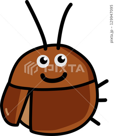 Cartoon Illustration of a Happy cockroach Character 129947095
