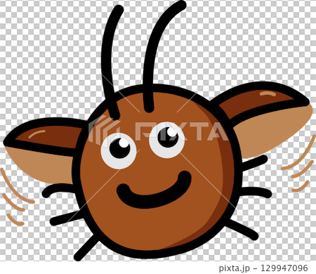 Cartoon Illustration of a Happy cockroach Character 129947096