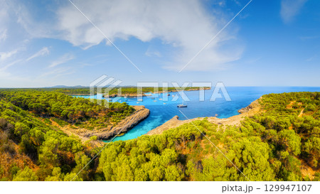 Summer vacation in the Mediterranean. Mallorca, Balearic Islands, Spain.  129947107