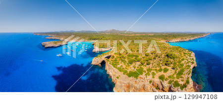 Summer vacation in the Mediterranean. Mallorca, Balearic Islands, Spain.  129947108