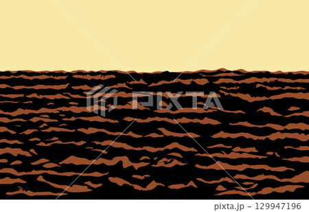 Vector drawing. Old Plowed soil 129947196
