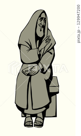 Vector drawing. Old jewish man 129947200