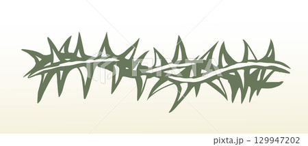Vector drawing. Big thorn branch Vector drawing. Big thorn branch 129947202